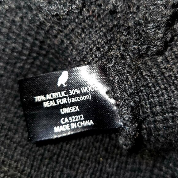 OOKPIK Wool Black Blend Fur Toque - Picture 5 of 7